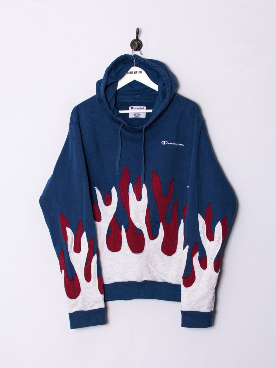 Impalavintage Champion Blue Rework V Hoodie Clearance