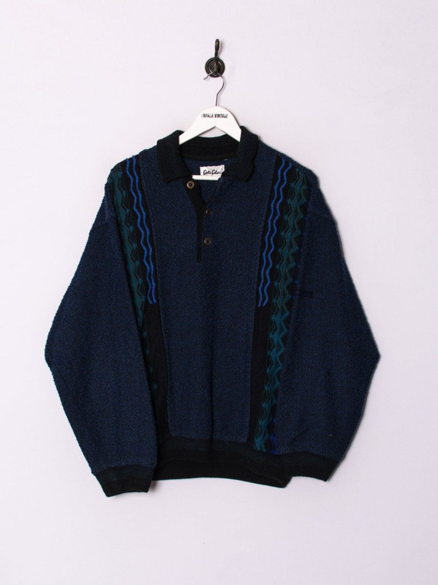 Impalavintage Carlo Colucci Blue Retro Sweater Online