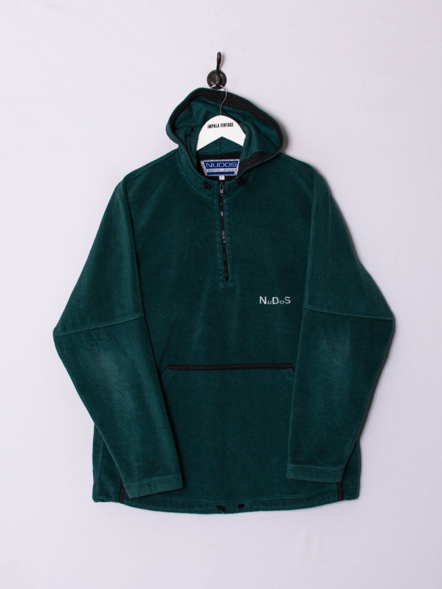 Impalavintage Nudos Green Hooded Fleece New