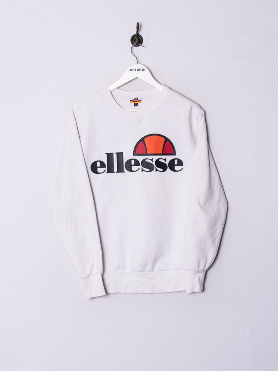 Impalavintage Ellesse White Ii Sweatshirt New