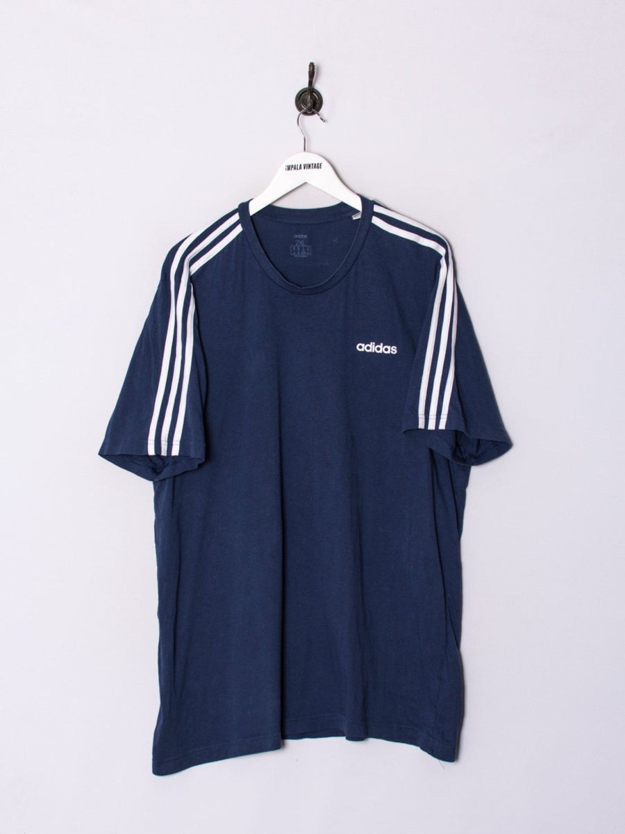 Impalavintage Adidas Navy Blue Cotton Tee New