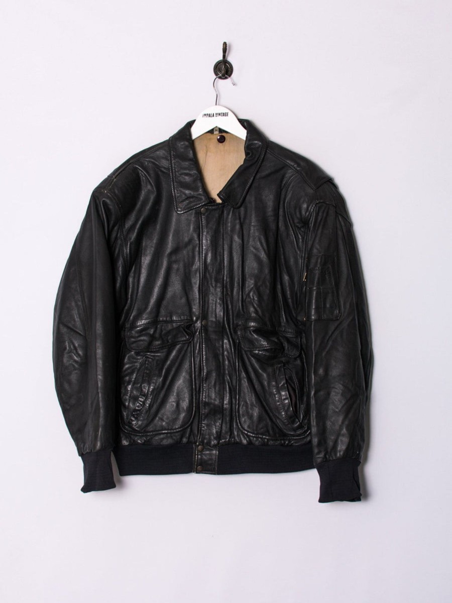 Impalavintage Beache Leather Black Retro Jacket Hot