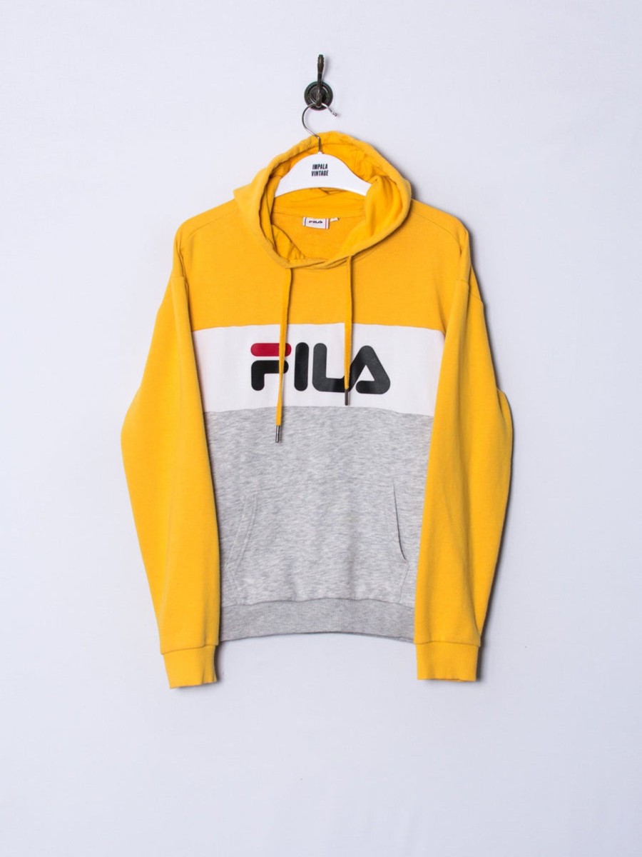 Impalavintage Fila Yellow & White Hoodie Clearance