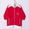 Impalavintage Puma Red & White Short Sleeves Track Jacket New