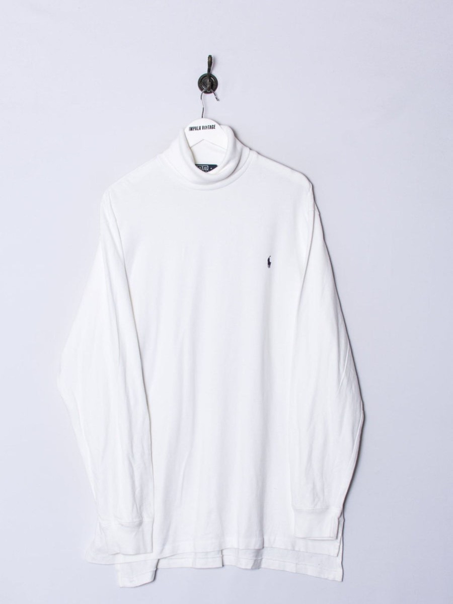 Impalavintage Polo Ralph Lauren Turtleneck White Sweatshirt Best