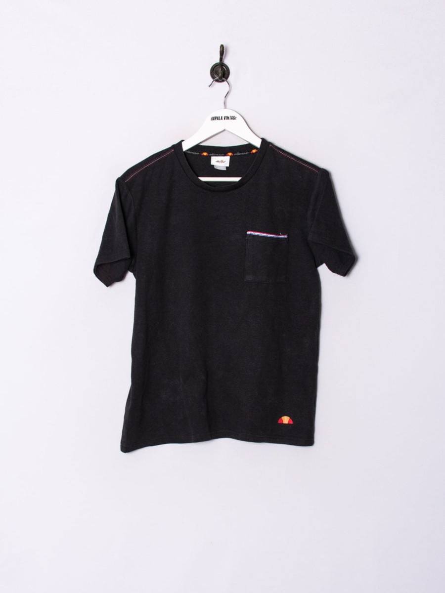 Impalavintage Ellesse Black Cotton Tee Hot