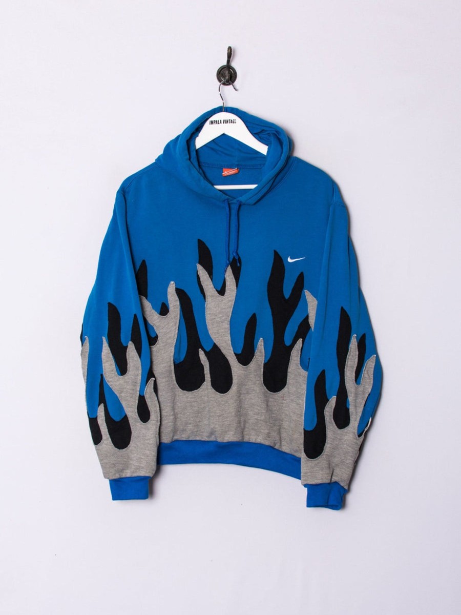 Impalavintage Nike Blue & Grey Rework Hoodie Best