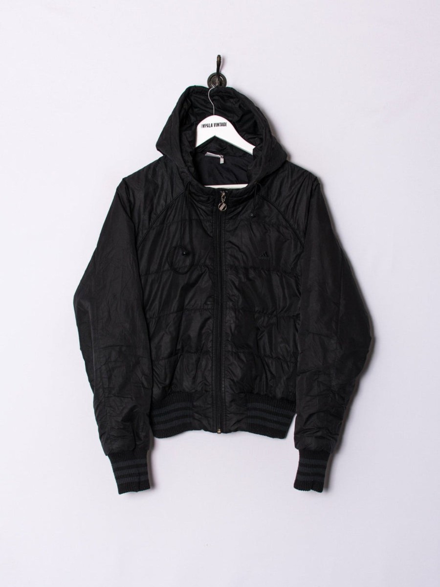 Impalavintage Adidas Black Puffer Jacket Clearance