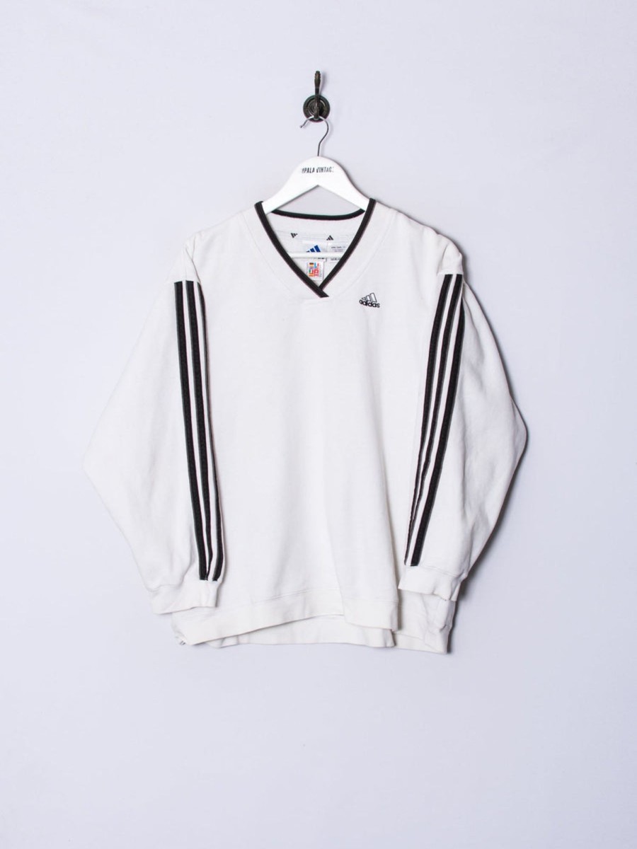 Impalavintage Adidas White V-Neck Sweatshirt Best