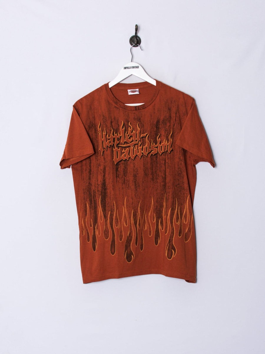 Impalavintage Harley Davidson Flame Cotton Tee Clearance