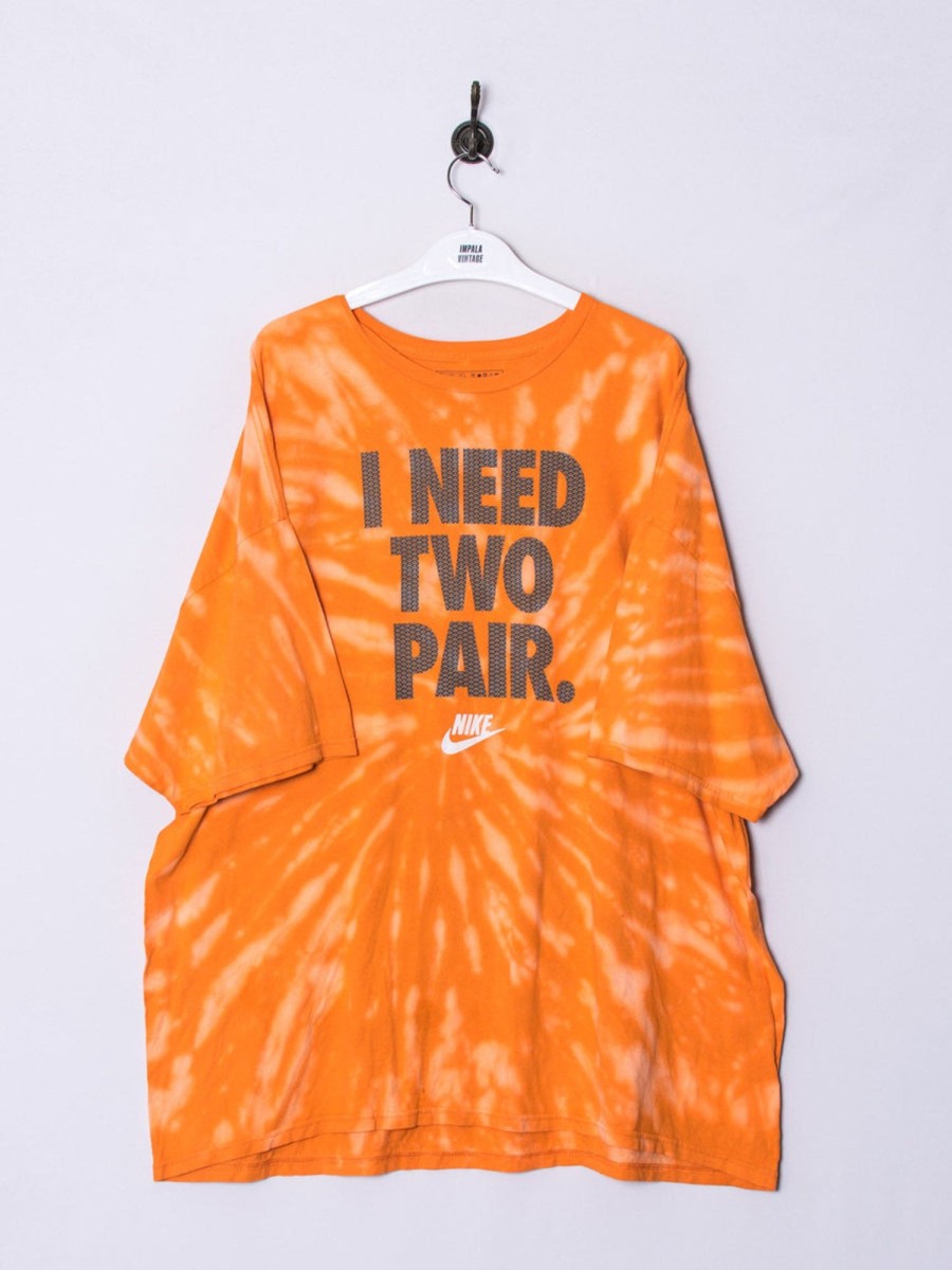 Impalavintage Nike Orange Tie Dye Cotton Tee Online