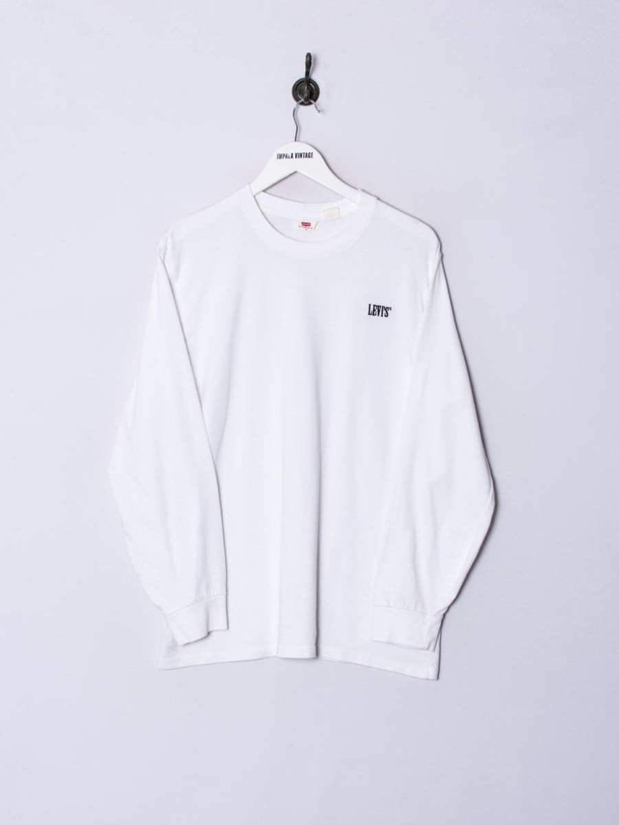 Impalavintage Levi'S White Long Sleeves Light Sweatshirt New