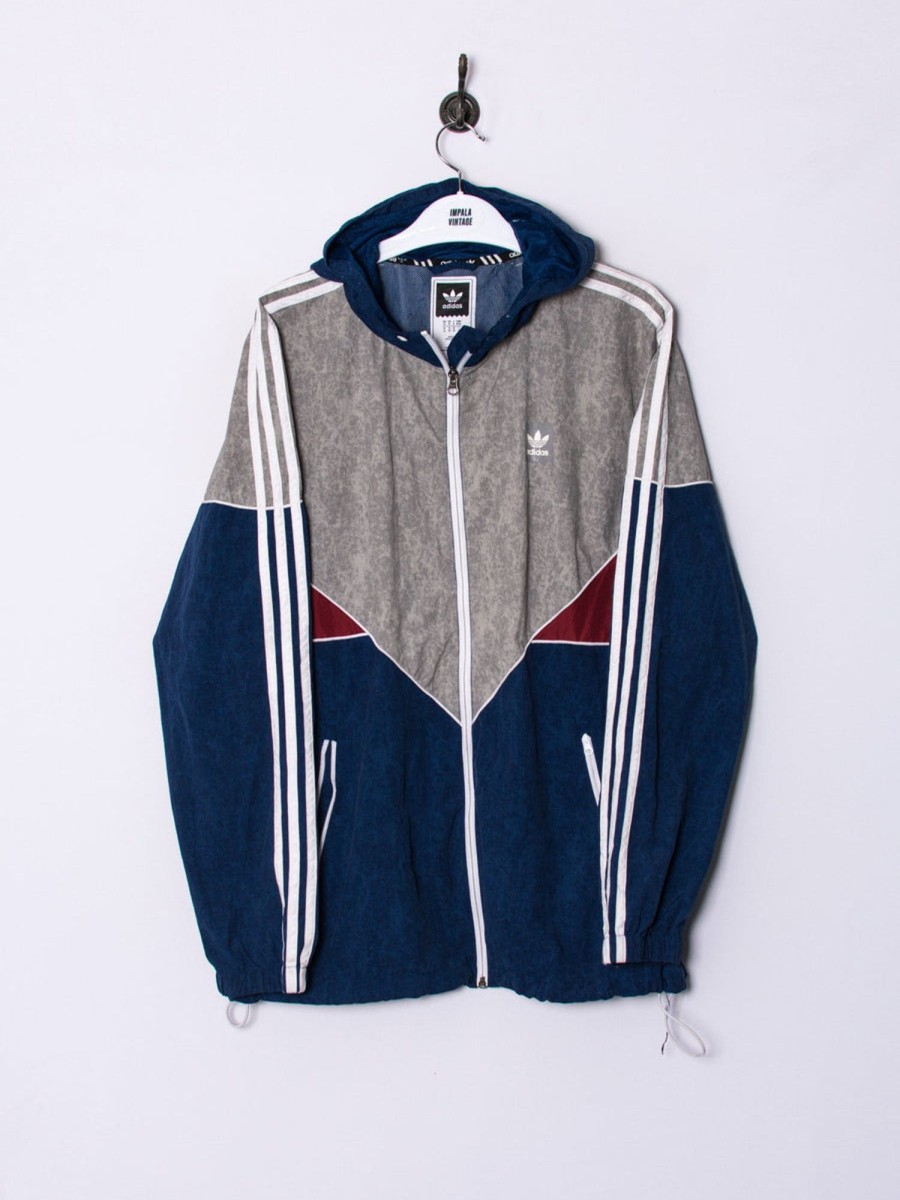 Impalavintage Adidas Originals Blue & Grey Zipper Jacket Hot