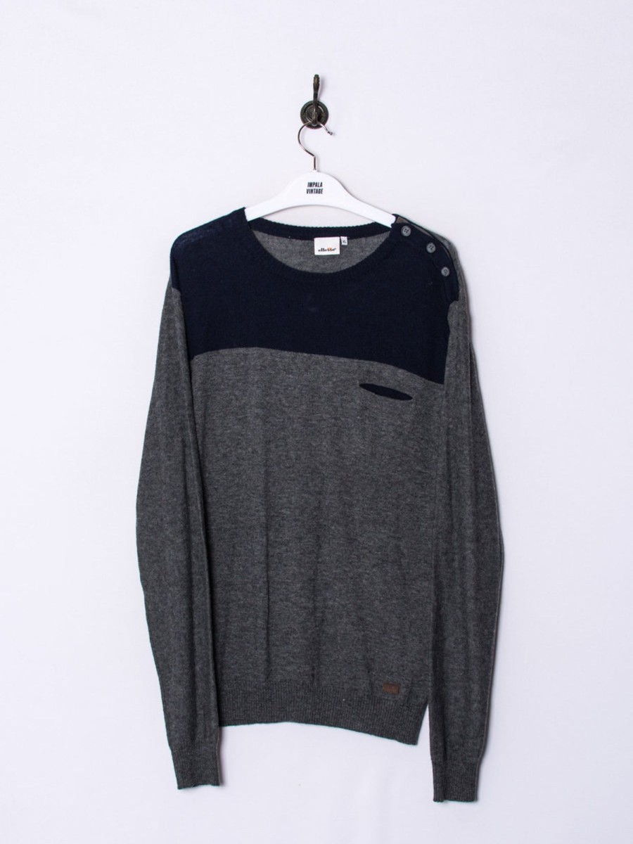 Impalavintage Ellesse Blue & Grey Sweater Online