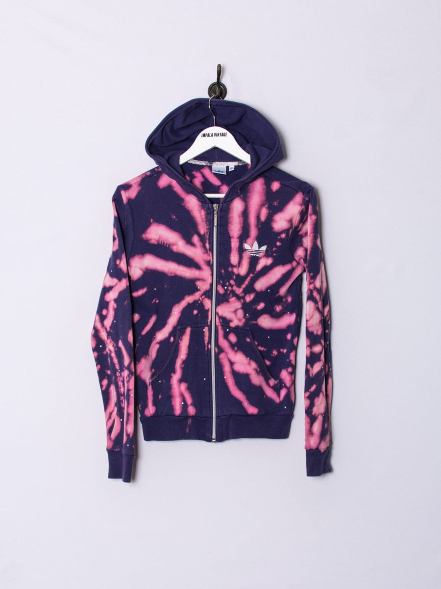 Impalavintage Adidas Originals Tie Dye Zipper Hoodie Hot