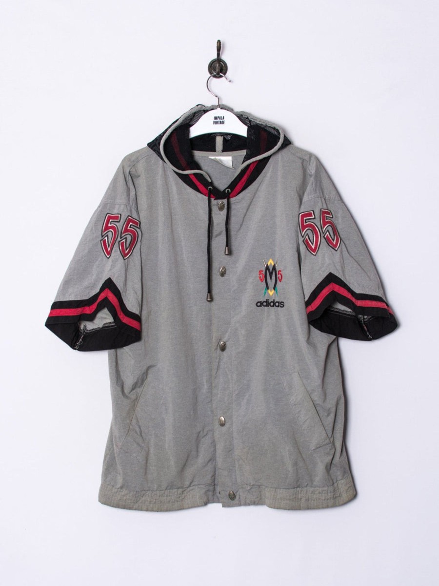 Impalavintage Adidas Originals Dikembe Mutombo Hooded Buttoned Short Sleeves Jacket Best