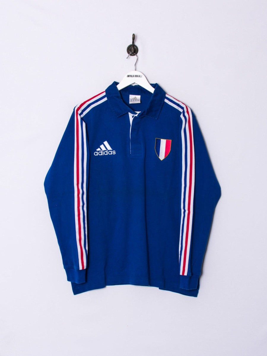 Impalavintage Adidas France Long Sleeves Poloshirt New