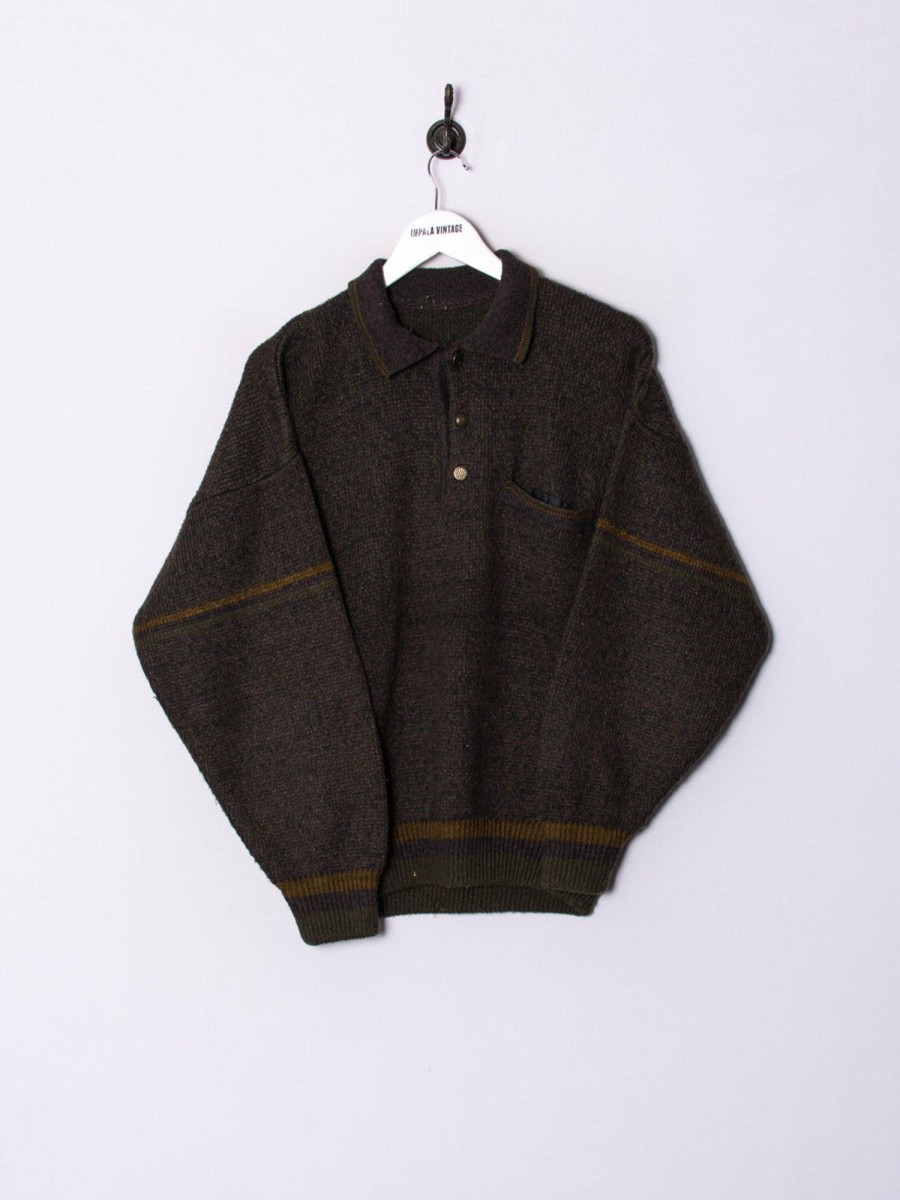 Impalavintage Brown Buttoned Sweater Clearance