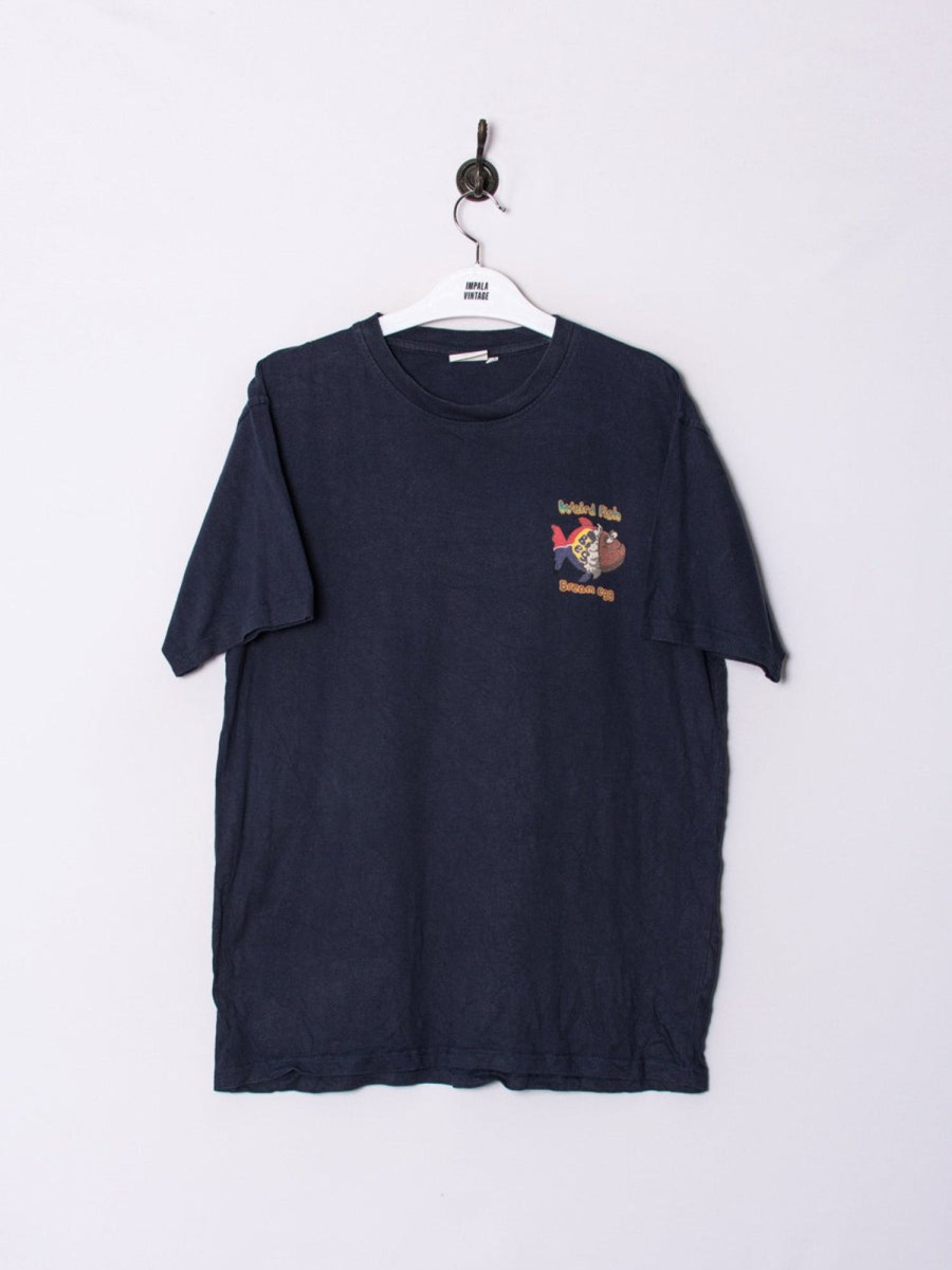 Impalavintage Wirol Fish Navy Blue Cotton Tee Wholesale