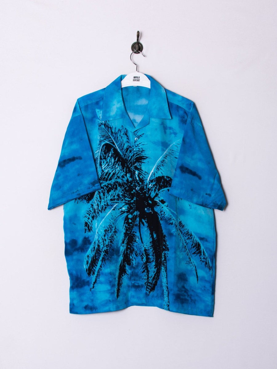 Impalavintage Blue Palm Shirt Hot