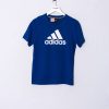 Impalavintage Adidas Blue Cotton Tee Wholesale