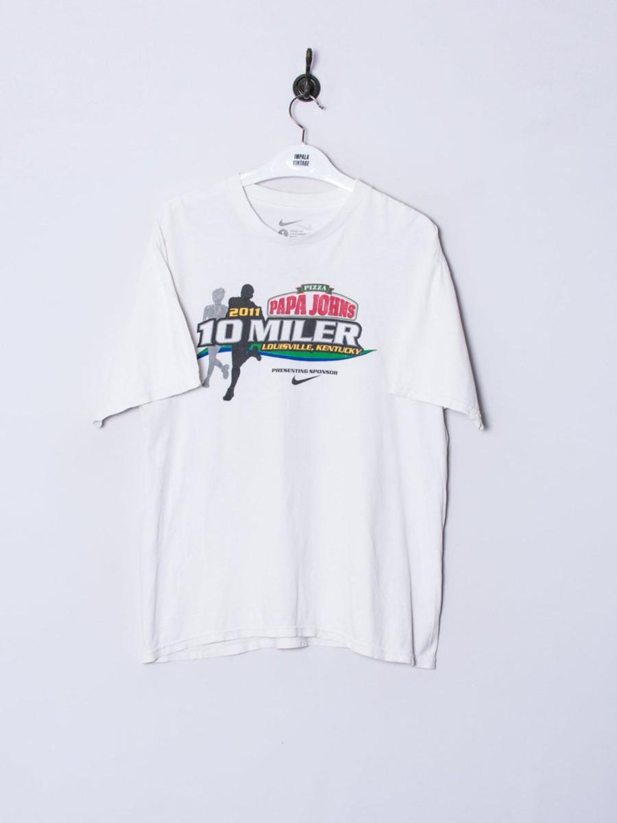 Impalavintage Papa Johns 10 Miler 2011 Nike Cotton Tee Hot