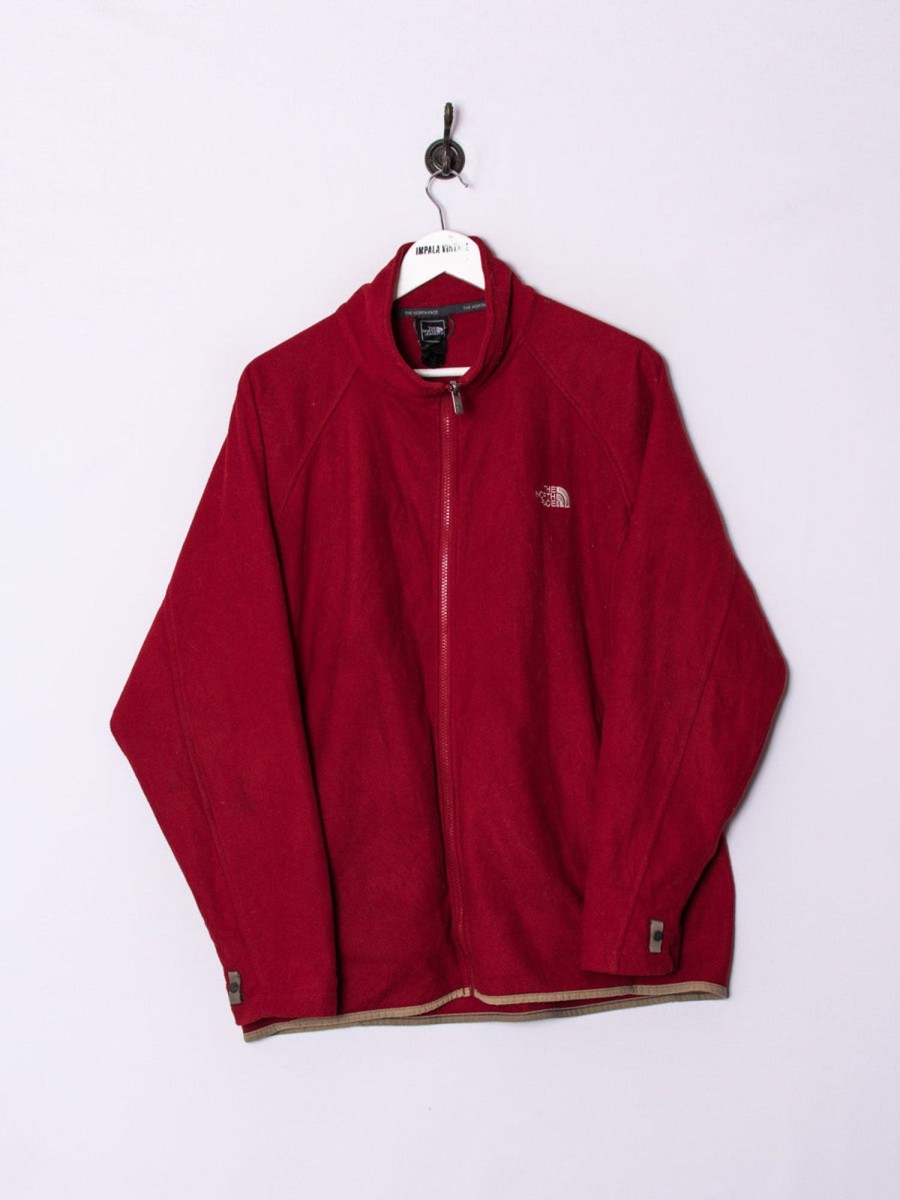 Impalavintage The North Face Red Zipper Fleece Wholesale