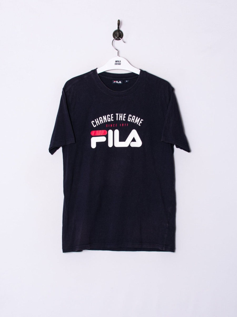 Impalavintage Fila Navy Blue Ii Cotton Tee New