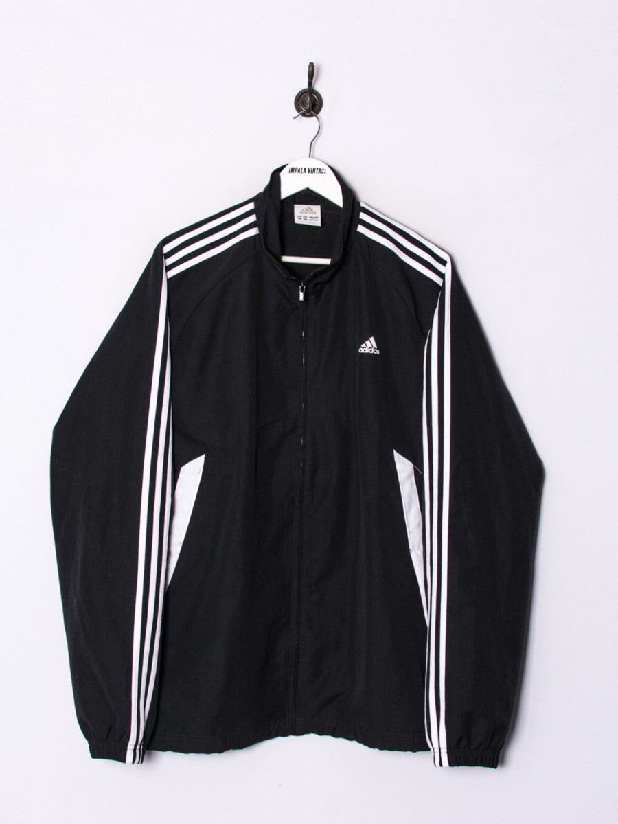 Impalavintage Adidas Black Long Track Jacket New