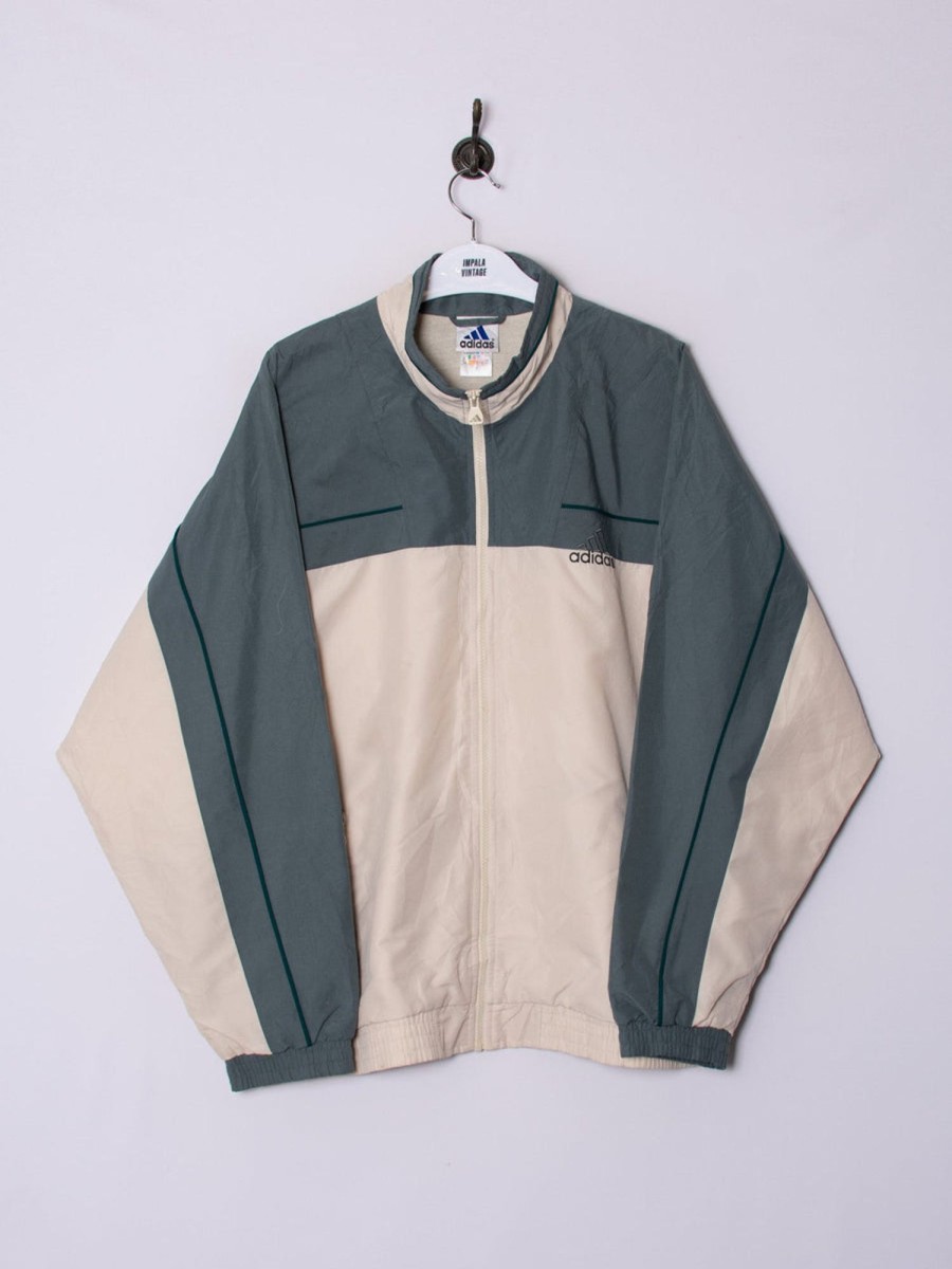 Impalavintage Adidas Green & Cream Track Jacket Wholesale