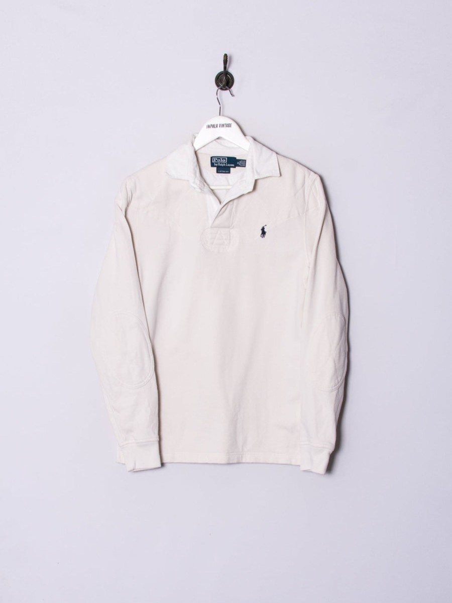 Impalavintage Polo Ralph Lauren White Retro Sweatshirt Wholesale