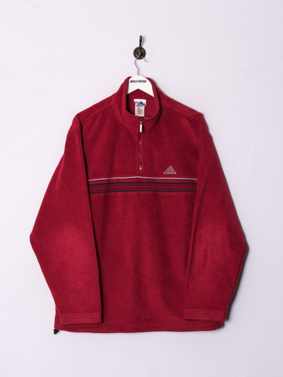 Impalavintage Adidas Red Ii 1/3 Zipper Fleece Online